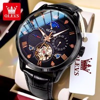 Olevs 6652 montres mécaniques automatiques de luxe mains lumineuses étanche Tourbillon squelette montres-bracelets pour hommes Montre Relojes