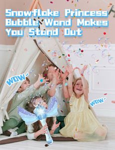 Varita de burbujas de mariposa rosa princesa, máquina de burbujas eléctrica para niñas, juguete de máquina de burbujas para niños, juguete de verano para exteriores - Product Image 3