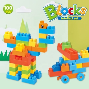 Bloques de construcción para niños, juguete de bloques de plástico para Educación Temprana, 100 unidades - Product Image 2