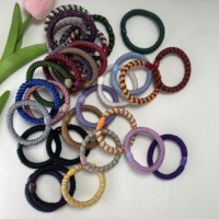 2025 nouvelle mode Simple haut de gamme élastique tressé perle cheveux cravate couleur unie cheveux corde multicolore combinaison bandeau pour les femmes