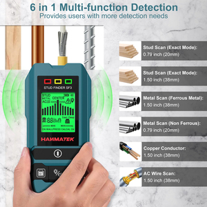 Detector de vigas SF3 4 en 1 HANMATEK SF3 para medir cables de madera y metal en paredes - Product Image 4