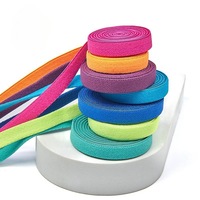 Bande élastique brossée double face 1 cm de large, couleur unie, en nylon sergé mat doublement brossé, pour vêtements, bretelles, rouleau extensible