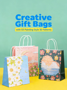 Borse Personalizzate con Stampa di Fiori a Olio, <span class=keywords><strong>Borsa</strong></span> Regalo con Manico per lo Shopping, con Logo Stampato, in Materiali Riciclati - Product Image 2