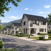 Maisons préfabriquées modulaires avec structure en acier, structure en kit, murs isolés, installation rapide et aménagements flexibles pour une utilisation variée