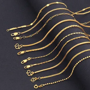 JXX XL-Z151 Jewelry Necklace Three Layer Thin Snake Bone Chain + Long Gold Gold Plated Thin Chain