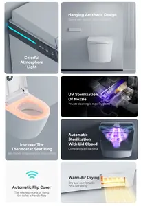 Nieuwe Aankomst Muur Gemonteerde Porselein Intelligente Inodoro Toiletpot Badkamer Keramische Automatische Muur Opgehangen Slimme Wc Commode