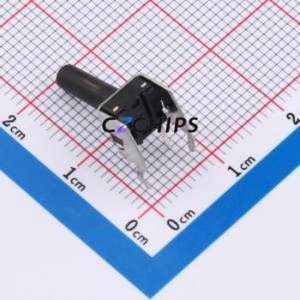 TS66145ZJ 022 Tactile Switch Bent Lead Through Hole-4P,7.3x6.1mm Single Pole Single Throw Round Button 2.5N Right Angle Insert - Product Image 2