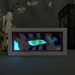 Caja DE LUZ DE Anime Black Demon Slayer Infinity Castle para chico decoración de dormitorio Manga LED luz de <span class=keywords><strong>noche</strong></span> lámpara de <span class=keywords><strong>noche</strong></span> caja de luz de papel Akaza - Product Image 6