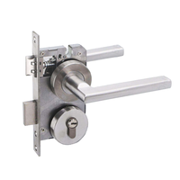 BBDHOME Manija Mecánica de Palanca de Alta Calidad para Puerta con Bocallave para Llave de Baño y Cerradura de Acero Inoxidable