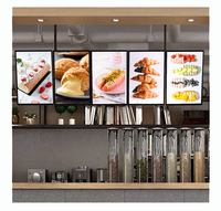 Cadre publicitaire rectangulaire de boîte à lumière de panneau de menu portatif mince de LED avec le cadre en aluminium de verre trempé