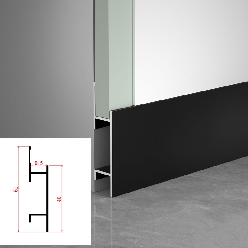 Battiscopa per pannelli da parete 9mm 7890 - Nero Opaco