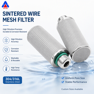 Nuevo <span class=keywords><strong>Filtro</strong></span> Poroso Lavable de Acero Inoxidable Sinterizado Huahang de 10 Micras con Conexión Roscada, Resistente a Altas Temperaturas, Industrial - Product Image 2
