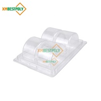 Vente en gros 4 Trous Macaron Cookie Transparent PET Plastique Blister Boîte Dessert Clamshell Conteneur Emballage