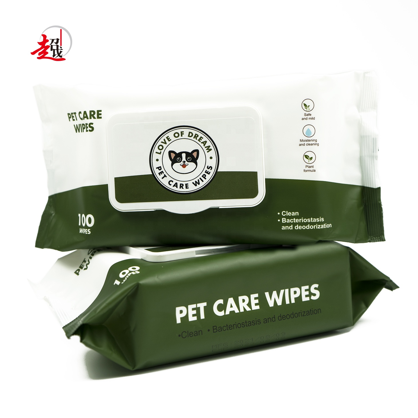 Lingettes humides pour animaux de compagnie Biodégradables 99.9 Lingettes pour les yeux à l'eau pure pour chiens Lingettes humides pour animaux de compagnie écologiques