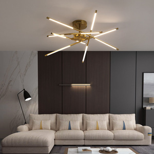 Lampadario Moderno in Ferro con LED per Soggiorno, Sala da Pranzo, Cucina, Camera da Letto in Stile Nordico Dorato, Decorazione Domestica APCITL, Lampada a Sospensione da Soffitto - Product Image 2