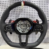Volant en cuir pleine fleur avec garniture carbone pour BMW F10 F30 M2 F87 M3 F80 M4 F82 M5 F90 X5M E70 E60 E90 E92