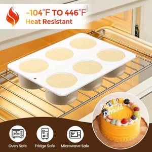 MUYULINS Factory 9-Cavity Round Hollow LFGB Non-Stick BPA Free <b>Silicone</b> Mousse Cake Mold Suitable for Dessert Shops - Product Image 3