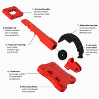 Étau à tuyaux robuste de 5 pouces, pince à tuyaux portable rouge, outil d'atelier industriel APV05