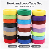 Pita Perekat Hook-and-Loop Poliester 2cm untuk Pakaian, Sepatu, Topi; Perekat Tempel Sendiri untuk Tali, Perekat Satu Sisi