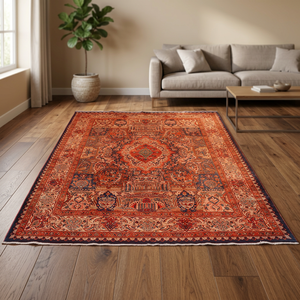 Tapis Kashan en laine traditionnelle de qualité supérieure avec motif médaillon, fait main - Product Image 1