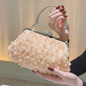 High Quality Luxury Classic <b>Wedding</b> Pearl Evening Bags With Chain Waist Ladies <b>Clutch</b> Party Hand Cosmetic Bag - Product Image 4