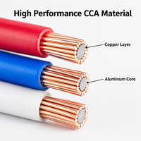 Câble électrique en aluminium cuivré robuste pour camping-car, 1,0 mm², CCA, pour le câblage des infrastructures de télécommunications