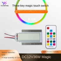 YF Prise Intelligente RGB à Capteur Tactile Trois Boutons, Télécommande, 12V36W, Étanche à la Poussière, Matériau ABS Ignifuge, 1-5mm