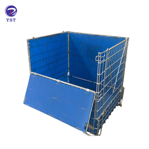 Customized <strong>Transport</strong> Half <strong>Open</strong> Door Mesh Design Metal Wire Basket Pallet <strong>Container</strong> - Product Image 3
