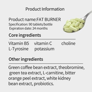 Compresse Vegane per la Perdita di Peso con Estratto di Fagiolo Bianco 650mg, Estratto di Tè Verde, L-Carnitina <span class=keywords><strong>e</strong></span> Vitamine, Etichetta Privata OEM, Vendita all'Ingrosso - Product Image 3
