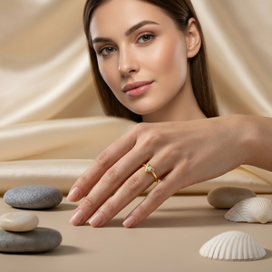 Handmade Gold Plated Minimalist Triangle Gemstone <b>Ring</b> Factory Direct VVS1 Lab Grown Diamond <b>Stacking</b> <b>Ring</b> Unisex Wedding <b>Ring</b> - Product Image 1