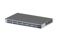 GS748Tv6 Switch Inteligente Gigabit Ethernet de 48 Puertos, Capacidad de 10Gbps y 100Gbps, Compatible con VLAN y SNMP, 2 Puertos Combinados de Cobre/SFP, 2 Puertos Dedicados