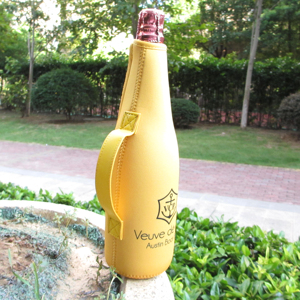 Handled Thermal Insulated Neoprene Champagne <b>Bottle</b> Cooler Bag Zipper Handle Waterproof 750ml Capacity Portable Foldable Tote - Product Image 4