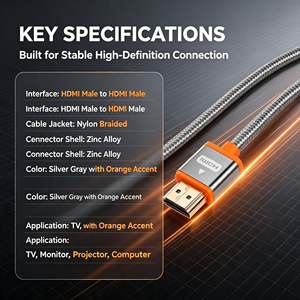 Câbles HDMI haute vitesse de qualité supérieure avec coque métallique 4K 3D 1080P Fabrication 1 <span class=keywords><strong>2</strong></span> 3 5 10 15 20 <span class=keywords><strong>25</strong></span> 30 mètres Câble HDMI - Product Image 1