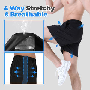 Pantaloncini da corsa da <span class=keywords><strong>uomo</strong></span> 5 ''ad asciugatura rapida per allenamento atletico pantaloni da Fitness traspiranti elasticizzati con coulisse invisibile a metà - Product Image 3