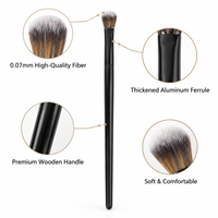 Pinceau de maquillage professionnel KB123 avec fibre de haute qualité de 0,07 mm, virole en aluminium épaissie et manche en bois de qualité supérieure