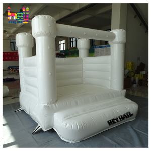Heyhail Inflables Mini Luxe White Bounce House 8x8 Flat Top White Castle Bouncer Soft Play Rentals para niños - Product Image 4
