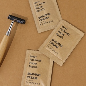 Plastik ücretsiz FSC Kraft kağıt poşet ambalaj 8g otel tek kullanımlık sakal yumuşatmak adam için pürüzsüz tıraş kremi - Product Image 1