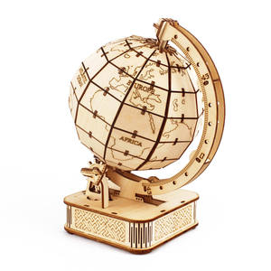 3D <span class=keywords><strong>globo</strong></span> di legno Puzzle giocattolo da te meccanico assemblare blocco da costruzione Set mappa del mondo regalo per gli adolescenti terra modello di legno naturale - Product Image 2