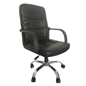 Silla giratoria ergonómica de oficina con ruedas, asiento de cuero pu personalizado de fábrica, con elevación inclinada, para ordenador, escritorio y oficina - Product Image 1