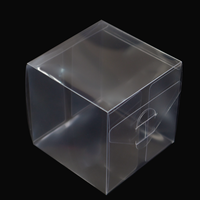 Boîte de rangement en plastique jetable PET de qualité alimentaire personnalisable 120x120x120mm, boîte d'emballage pliable pour gâteaux 0,35MM