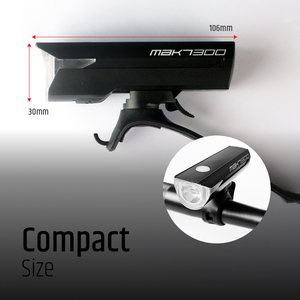 ไฟหน้ารถจักรยานแบบชาร์จไฟได้300ลูเมนไฟจักรยานดีไซน์ใหม่ - Product Image 2