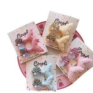 Yeni Çocuklar Sevimli Bahar Kabuklu Denizkızı Kuyruğu Saç Klipleri Kızlar Okyanus Yaşamı Ördek Gagası Klipleri 2 Adet Çift - Product Image 5