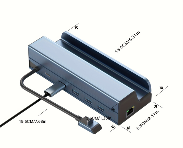 Type C Docking Station Handheld Docking Station Base HDTV Projection 4K60Hz Gigabit Network Port 6-in-1 Docking Station