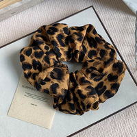 Élastique à cheveux rétro en tissu imprimé léopard, style européen-américain, élégant, pour femmes, usage quotidien
