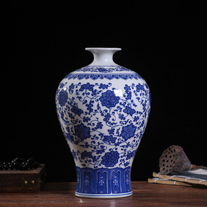 Cinese antico blu e bianco decorato a mano fiore di porcellana vasi di ceramica - Product Image 4