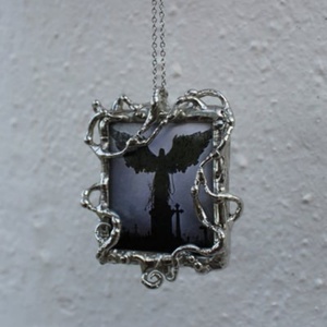 Vintage Punk Style Amulet <b>Necklace</b> with Yellow <b>Opal</b> Exquisite Hollow Design Gold Plated for Engagement Wedding or Party Gift - Product Image 2