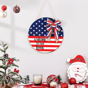 Décoration de porte pour la fête de l'Indépendance américaine, drapeau suspendu en bois fait main, idéal pour la décoration de la maison et des fêtes, écologique - Product Image 4
