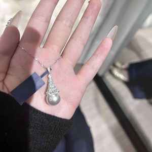 Collier pendentif en argent pur S925 avec diamants complets, flocon de neige, papillon, pompon, cadeau tendance et luxueux pour les filles, les amies, pour les anniversaires - Product Image 3