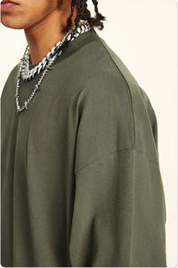 OEM ODM personalizado nuevo Retro Camiseta de manga larga cuello redondo pulóver gota hombro transpirable camiseta para hombres - Product Image 3