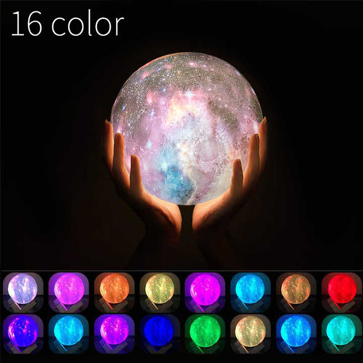 3D Moon Lamp with 16 Colors - Perfect for Home Decoration